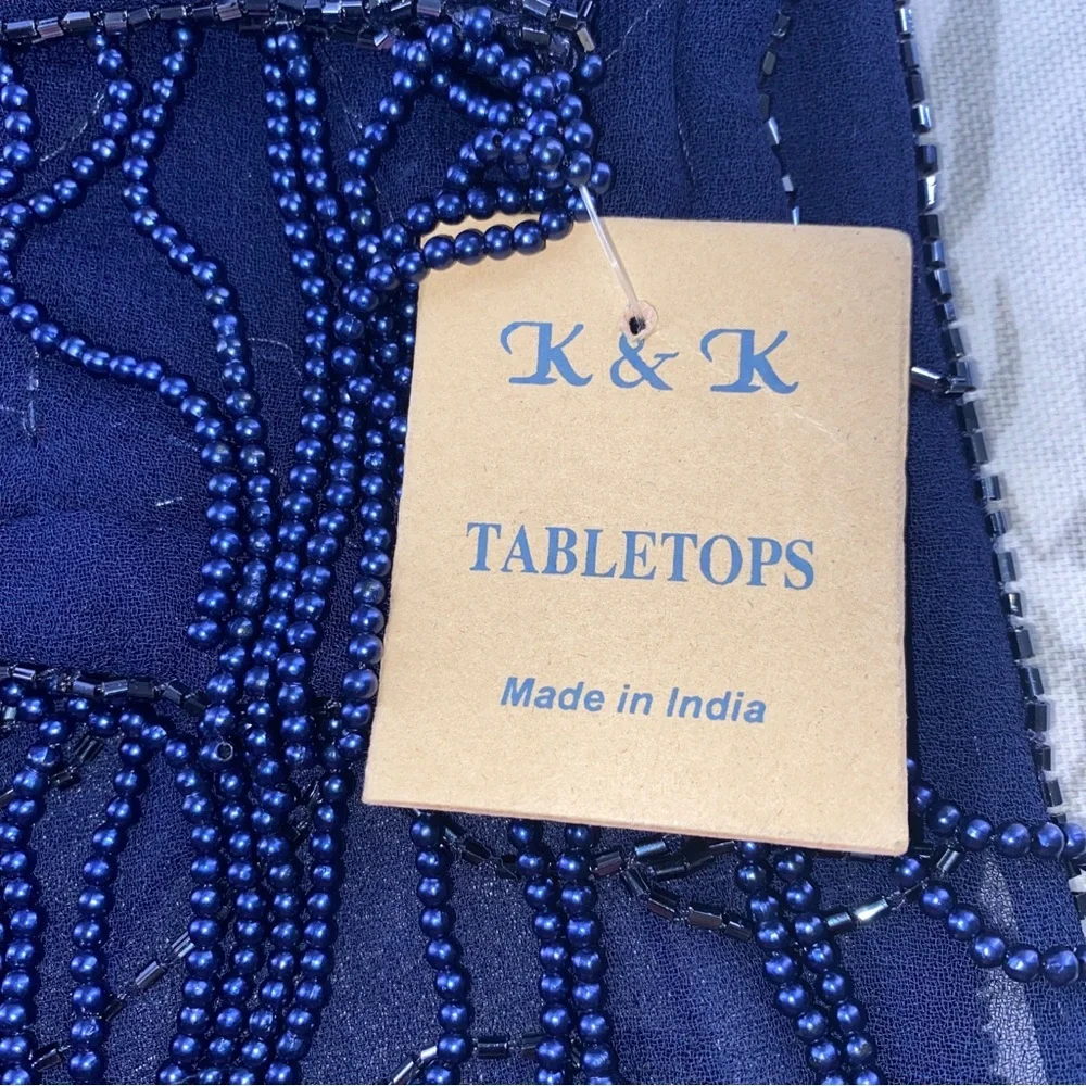 K&K Tabletops Hand Beaded Decorative Table Runner 20”x 72